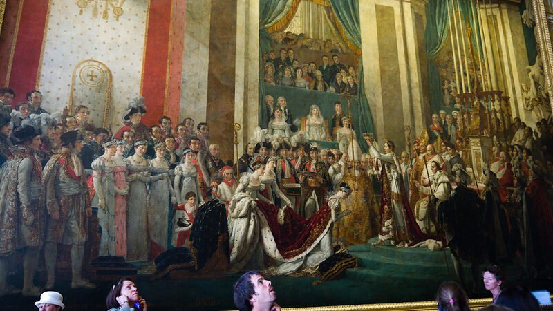 Catedral de Notre Dame: História, Incêndio e Reabertura em 2024 3 Reprodução da Coroação de Napoleão na Catedral.